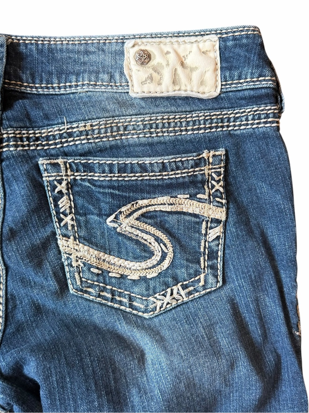 Silver Jeans Suki Women’s Size 29x33 Bootcut Medium Wash Mid Rise Thick Stitch - Picture 8 of 13